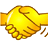 Yellow Shaking Hands Emoticons