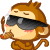Yoyo Monkey Cigar And Sunglasses Emoticons