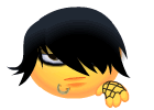 Emo Smiley Flipping Hair Emoticons