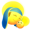 Mother Smiley Cuddling Baby Emoticons