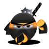 Ninja Smiley Ready For Combat Emoticons