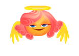 Pink Haired Flying Angel Smiley Emoticons