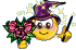 Wizard Offering Flowers Emoticons