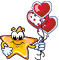 Star With Heart Balloons Emoticons