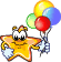 Star With Balloons Emoticons