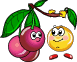 Smiley Hanging With Plums Emoticons