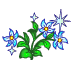 Blue Flowers Glittering Emoticons